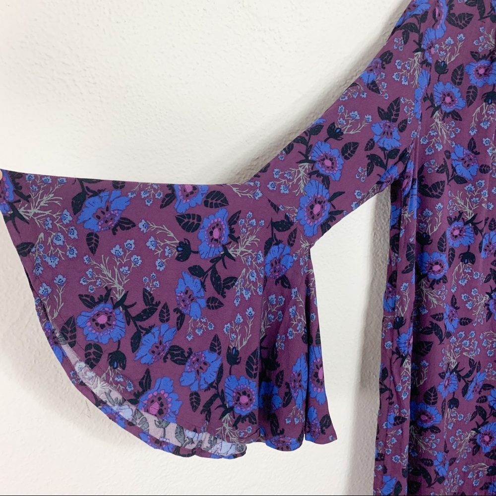 Free People Magic Mystery Floral Tunic Bell Sleeve - Picture 3 of 8